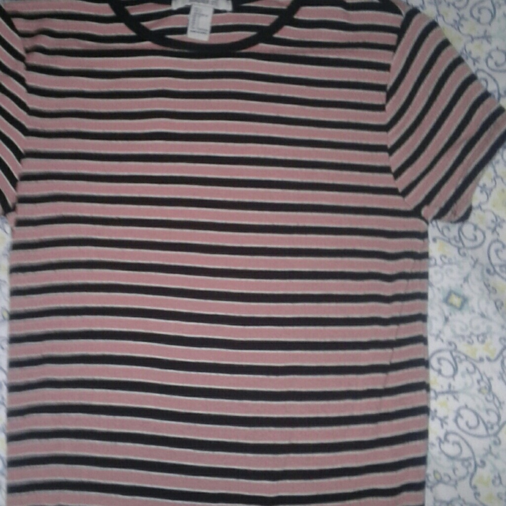 Striped pink and black shirt